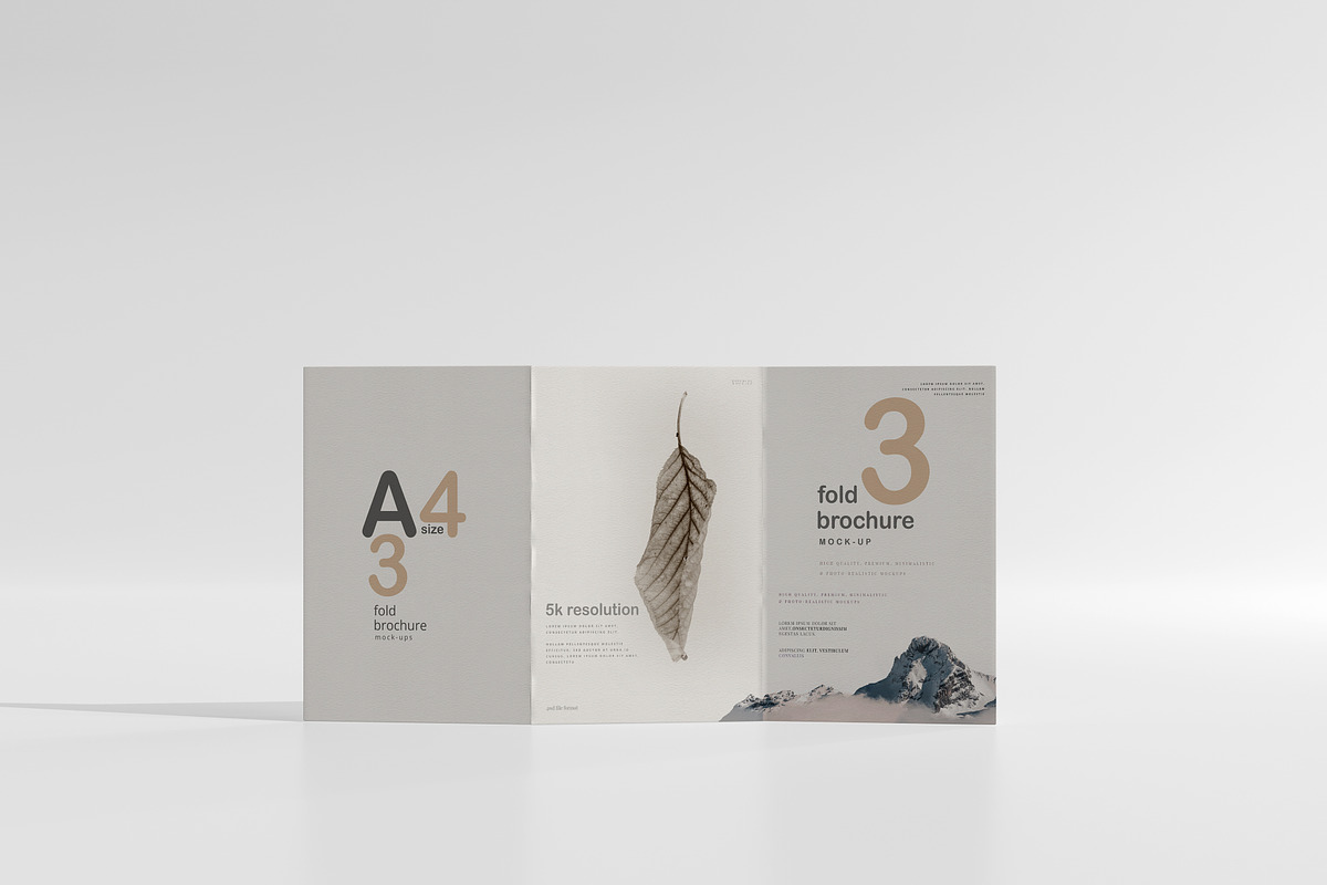 A4 Size Tri-Fold Brochure Mockup, a Print Template by pmvch (Photo 2 of 20)
