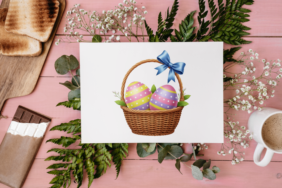 Cute Easter Egg Basket PNG Clipart., an Object Illustration by KennedyStudio (Photo 4 of 5)