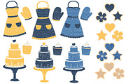Navy & Yellow Baking Vectors, an Illustration by Amanda Ilkov (Thumbnail 2 of 4)
