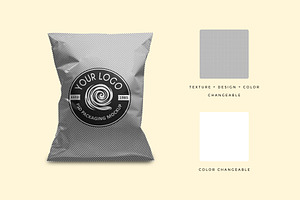 Foil Snack Bag Packaging Mockup