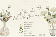 Delicate Flowers & Glass Vases Set, a Decorative Illustration by Sunshine Art (Thumbnail 1 of 13)