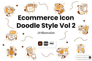 Ecommerce Icon Doodle Style Vol 2, an Object Graphic by SLAB! Design