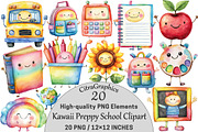 Kawaii Preppy School Clipart Bundle, a Seasonal Illustration by CitraGraphics (Thumbnail 1 of 4)