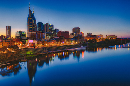 Nashville skyline containing nashville, nashville skyline, and tennessee, an Architecture Photo by FunkyMedia