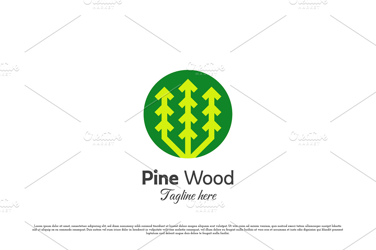 Pine Wood Logo Design Illustration, a Branding & Logo Template by Morvana Crew