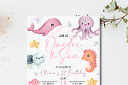 Oneder the Sea Birthday Invitation, an Invitation Template by Melii Designs (Thumbnail 8 of 10)