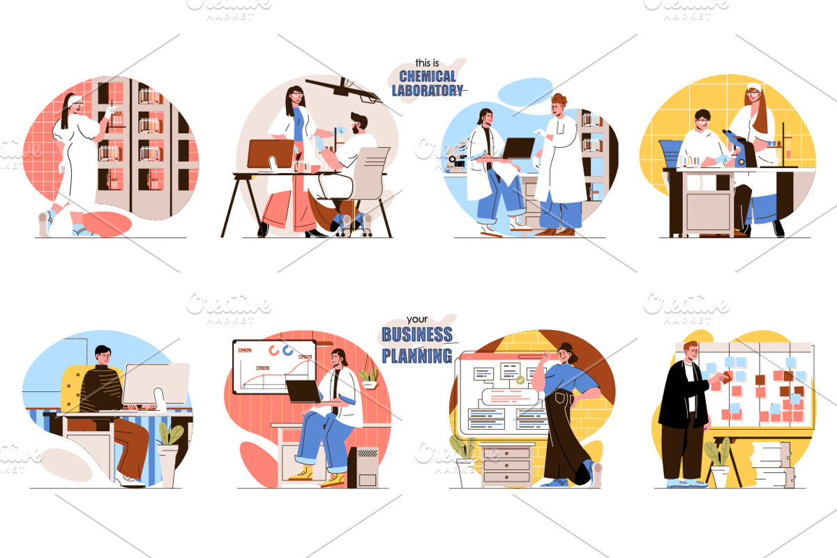 Flat People Concept Illustrations, a Finance Illustration by alexdndz (Photo 3 of 14)
