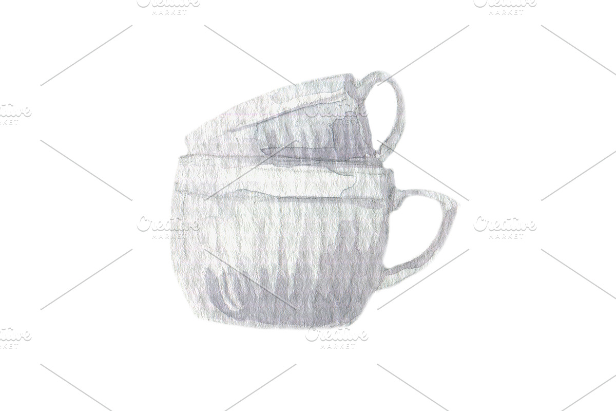 Kitchenware set in watercolor, an Illustration by My watercolor shop (Photo 4 of 7)