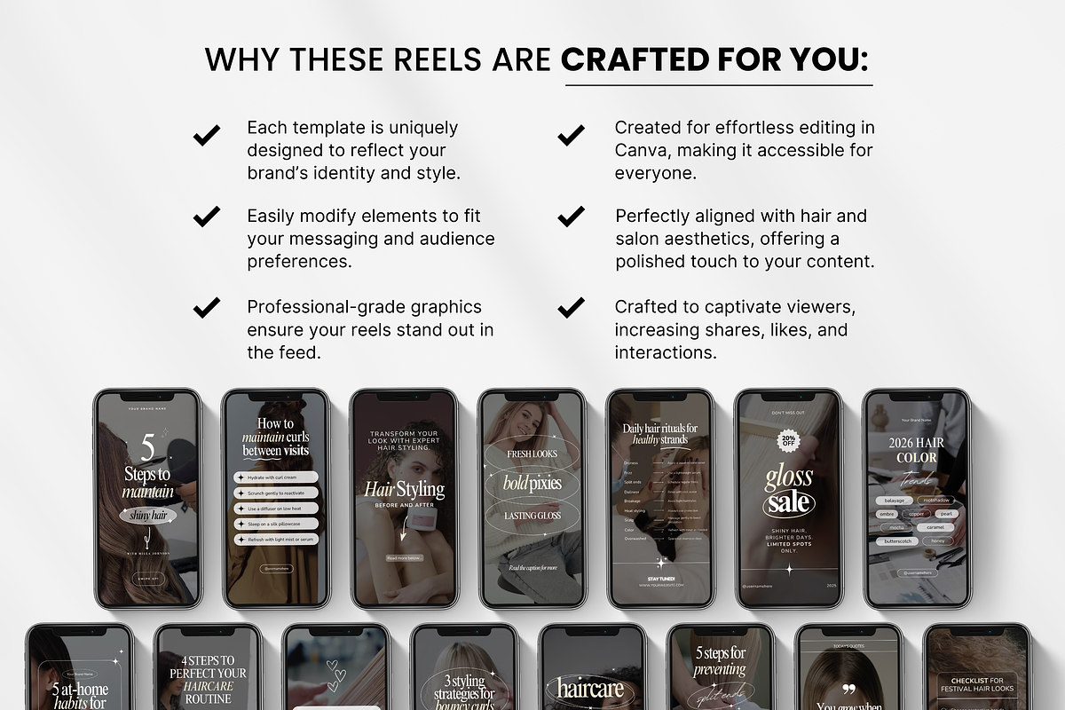 100 Hairstylist Instagram Reels Templates preview 8
