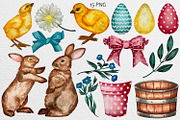 Watercolor set of Easter elements, a Seasonal Illustration by Fresh art by Larysa (Thumbnail 2 of 3)