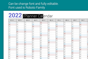 Calendar 2022 Planner Simple Style