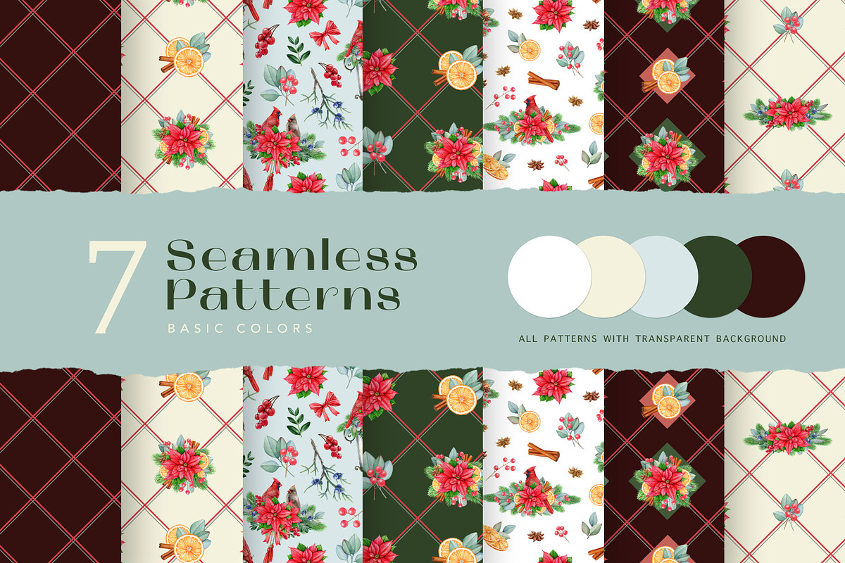 Christmas Watercolor Clipart Set, a Seasonal Illustration by AnitaPol (Photo 9 of 15)