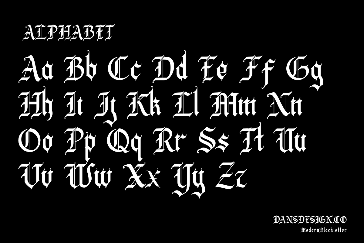 MONTENG MODERN BLACKLETTER, a Blackletter Font by dansdesign (Photo 7 of 9)