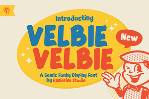Velbie - Cartoon Display Font, a Handwritten Font by Rasiorise Studio