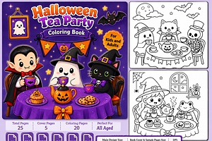 Halloween Tea Party Coloring Book, a Seasonal Illustration by Design Zone