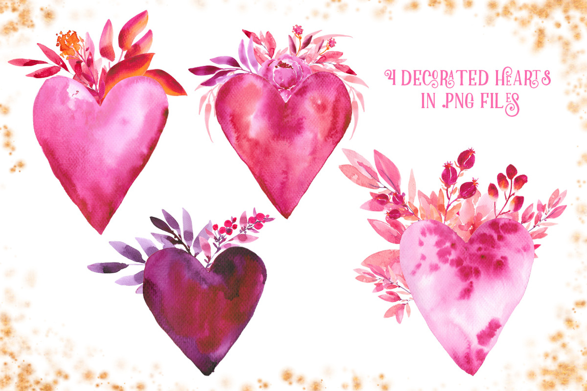 Be my Valentine - watercolor set, an Illustration by Charushella (Photo 6 of 9)