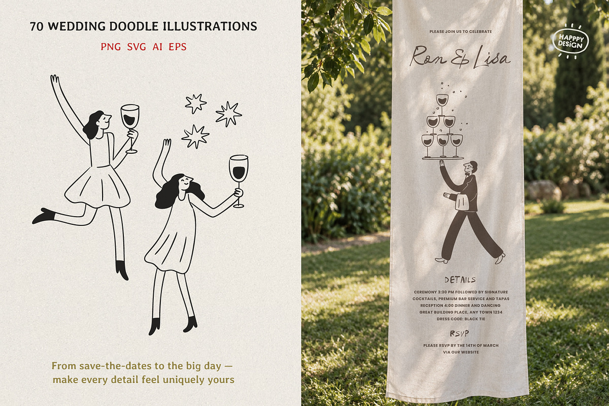 Love Wedding Doodles, a Person Illustration by happpydesign (Photo 5 of 12)