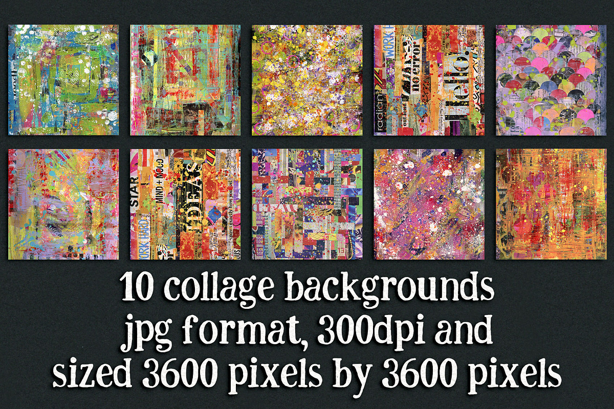 Collage Art Backgrounds Set 2, a Texture Graphic by Heather Green Designs (Photo 7 of 7)