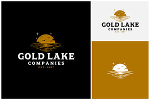Sea Ocean Lake Wave Bird Sunset logo, a Branding & Logo Template by Enola99d