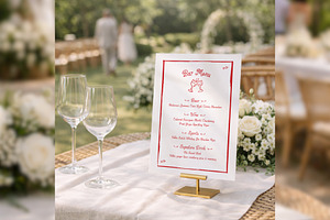 Wedding Bar Menu Canva bd002, a Card Template by TyphoonStudio
