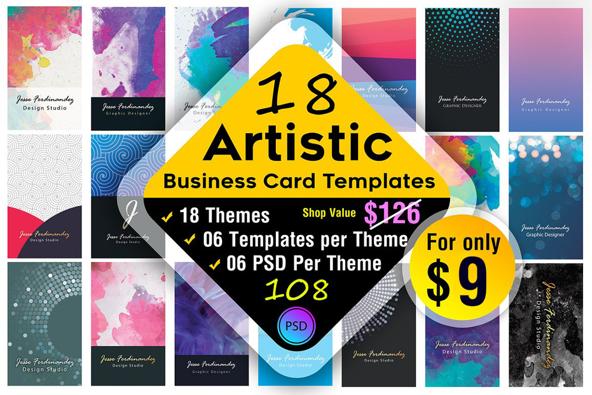 Artistic Business Card Bundle, a Business Card Template by M6 Gallery (Photo 1 of 18)