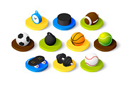 Isometric icons - Sport and Game, an Icon by sidmaydesign (Thumbnail 3 of 3)
