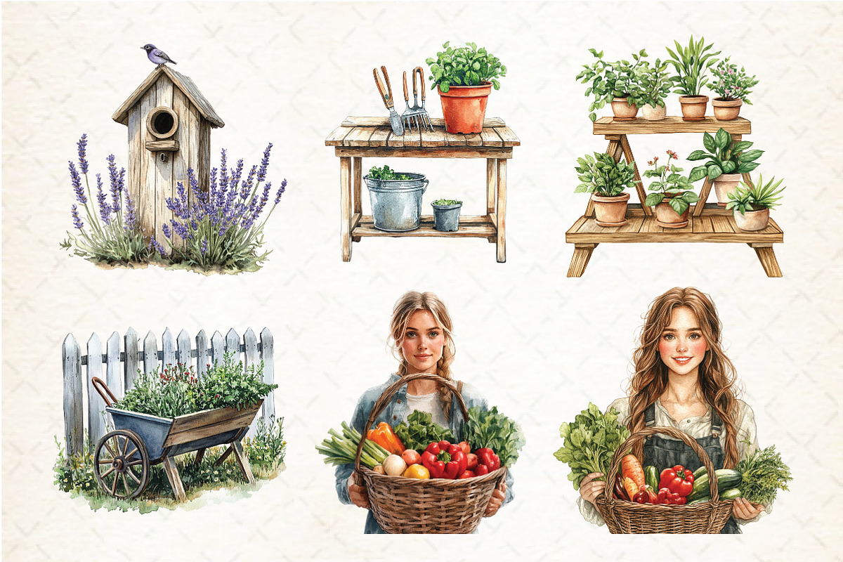 Gardening Watercolor Sublimation Cli, an Illustration by Libby Wishes (Photo 6 of 9)