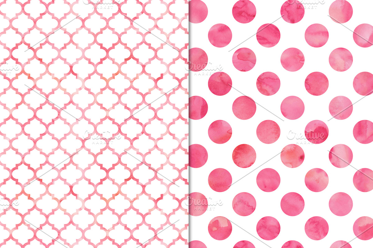 Warm Watercolor Polka Dot Patterns, a Pattern Graphic by Paper Element (Photo 3 of 5)