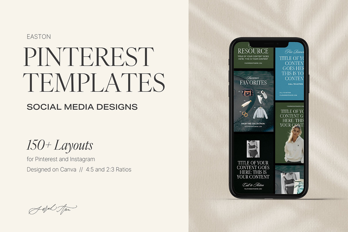 Pinterest Templates: Easton, a Social Media Template by Sarah Ann Design (Photo 1 of 5)