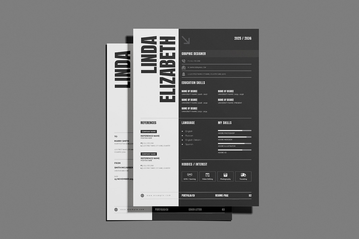 Letterhead CV Modern Resume Template, a Resume Template by NorthPeak (Photo 5 of 6)
