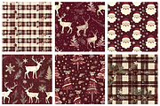 Burgundy Ivory Christmas Patterns, a Pattern Graphic by Design Station (Thumbnail 5 of 5)