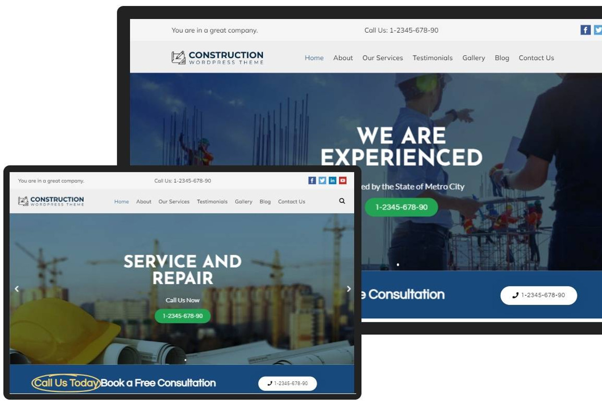 Construction WordPress Theme preview 2