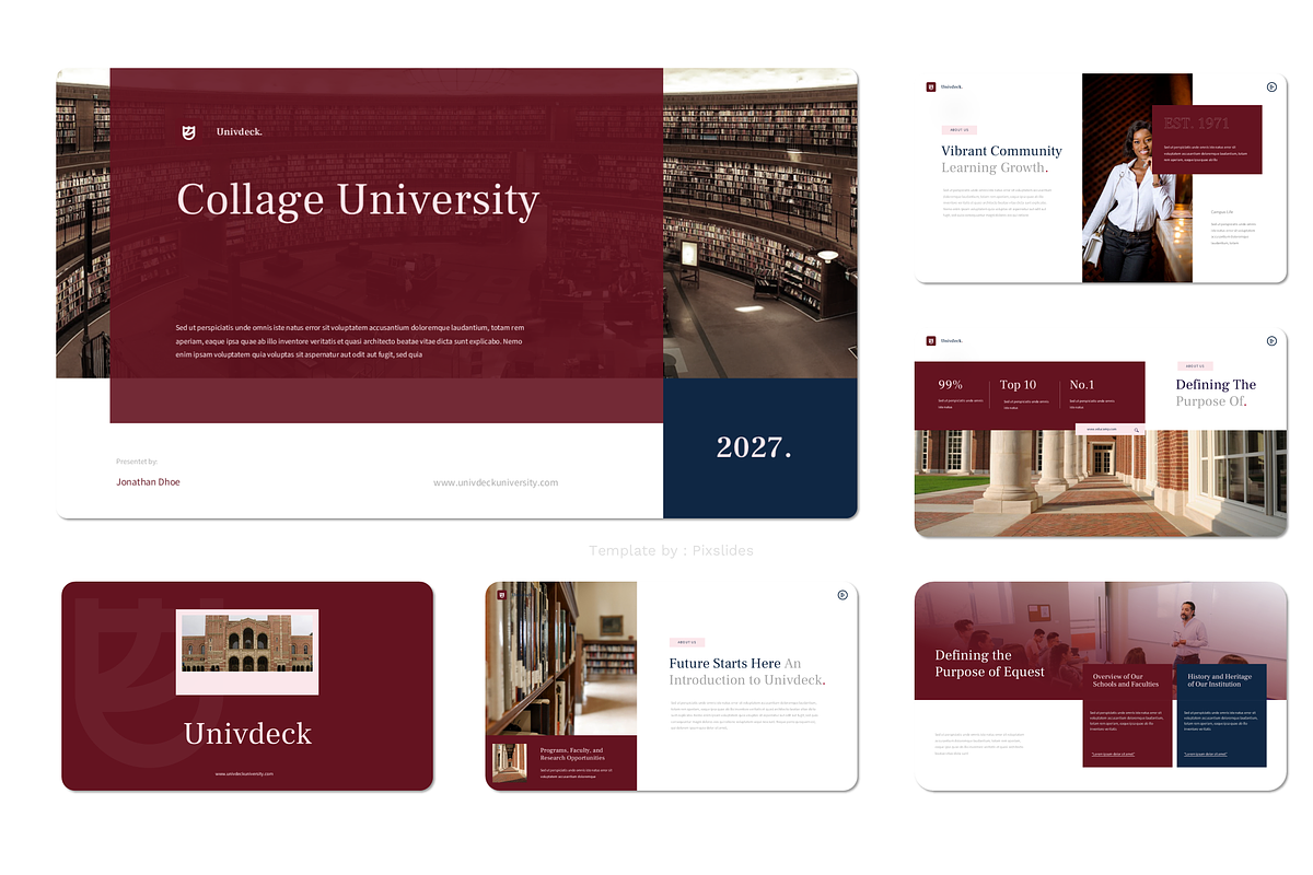 College University PowerPoint, a Presentation Template by Pixslides (Photo 2 of 3)