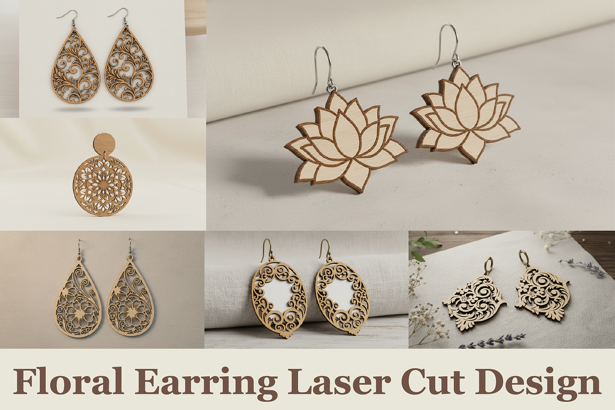 Bloom Laser Earring Bundle, a Graphic by musafir_fashion (Photo 1 of 11)