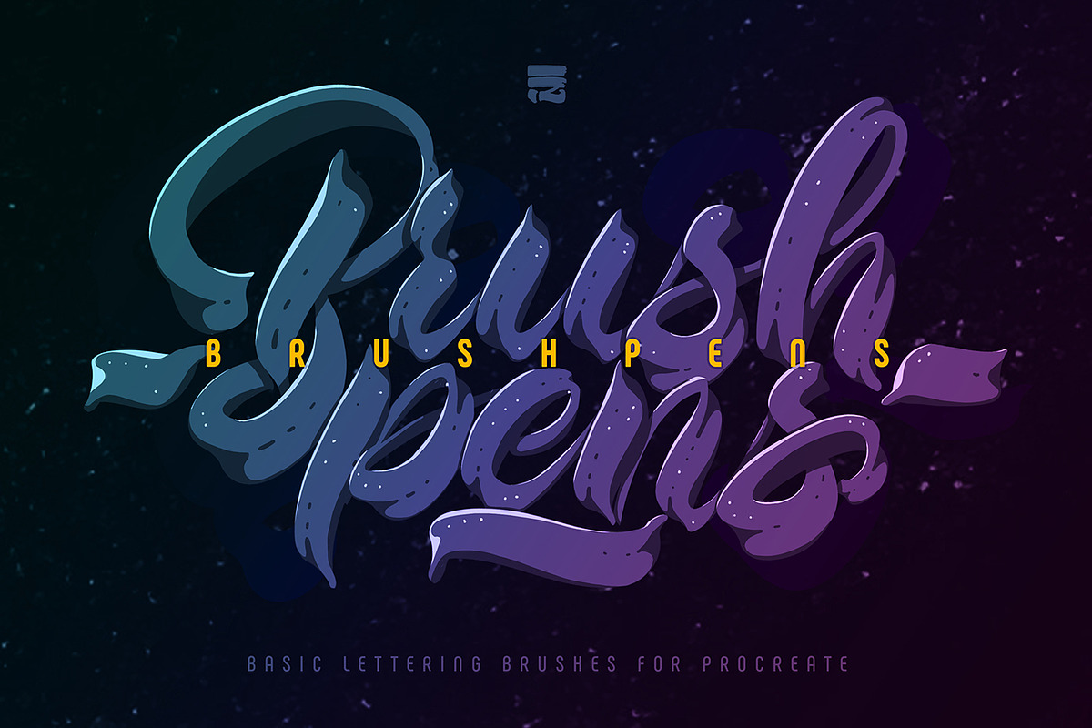 Basic Lettering Brushes. Procreate, a Brush Add-On by Diacritics (Photo 1 of 9)