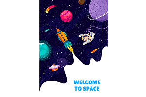 Space Travel Poster. Rocket