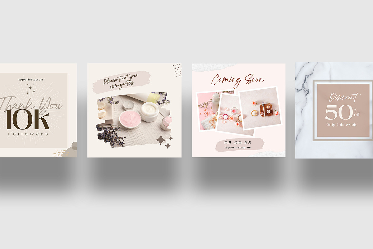 Skincare Instagram Post Canva, a Social Media Template by Boinah Studio (Photo 3 of 6)