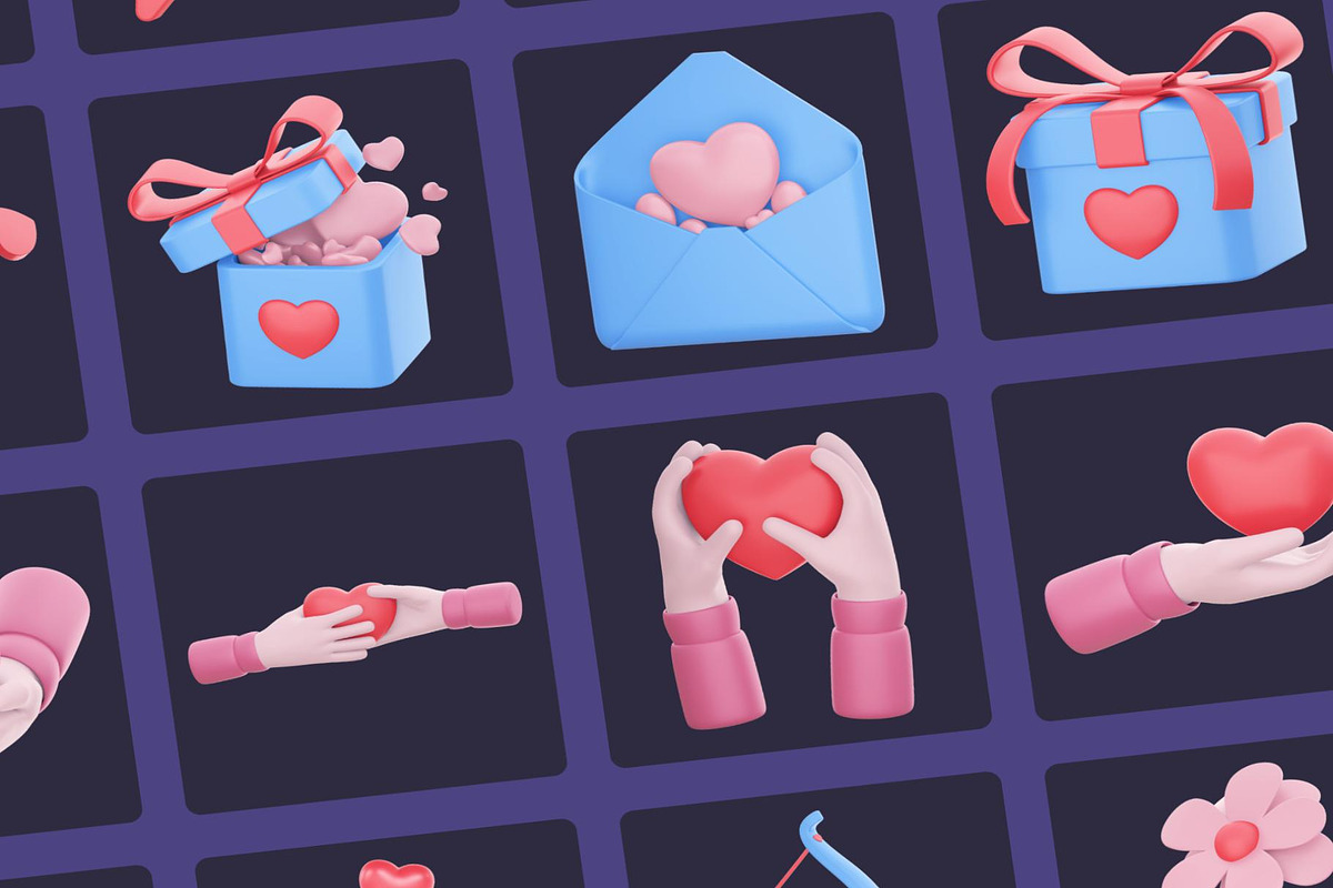Valentine's Day 3D Icon Pack, an Emoji Icon by Creative Perspective (Photo 7 of 8)