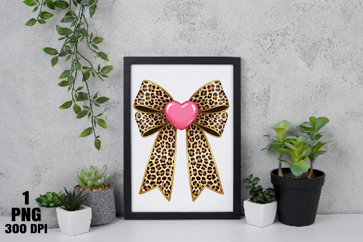 Coquette leopard valentines bow PNG, an Illustration by Daily.Designs (Photo 4 of 5)