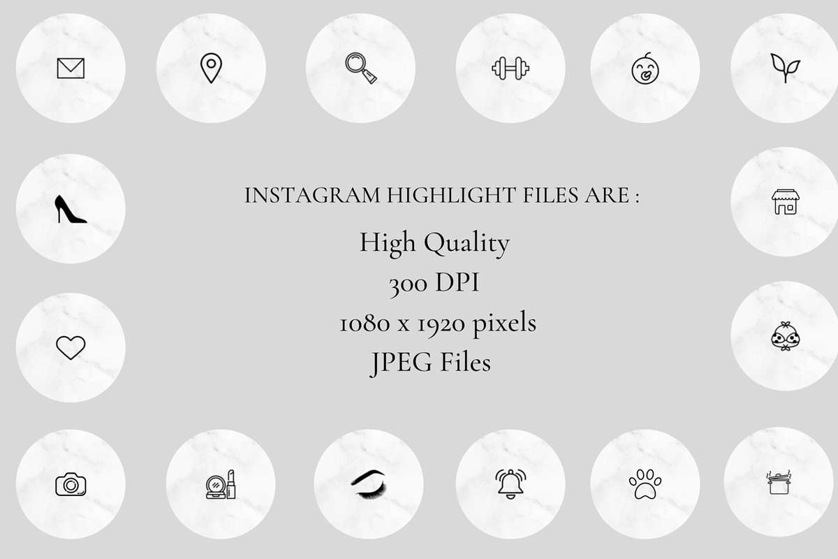 150 Instagram Highlight Covers, a Social Media Template by Studio Eburnean (Photo 2 of 4)