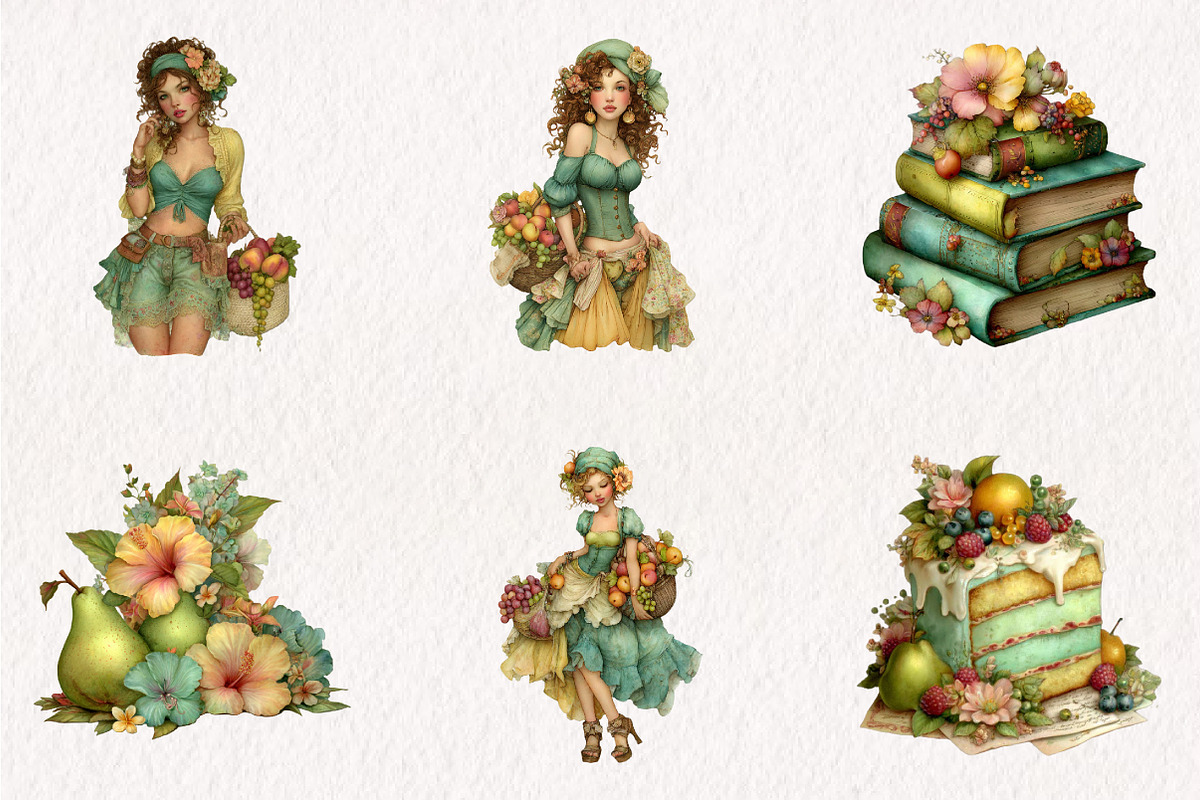 Watercolor Summer Vibe Clipart, an Illustration by CreationArt (Photo 5 of 7)