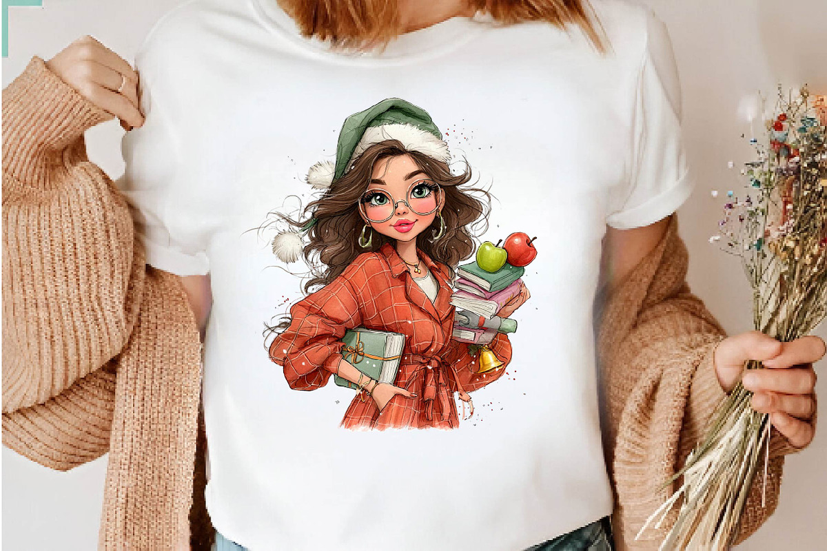 Christmas Teacher Characters, a Seasonal Illustration by CreationArt (Photo 6 of 9)