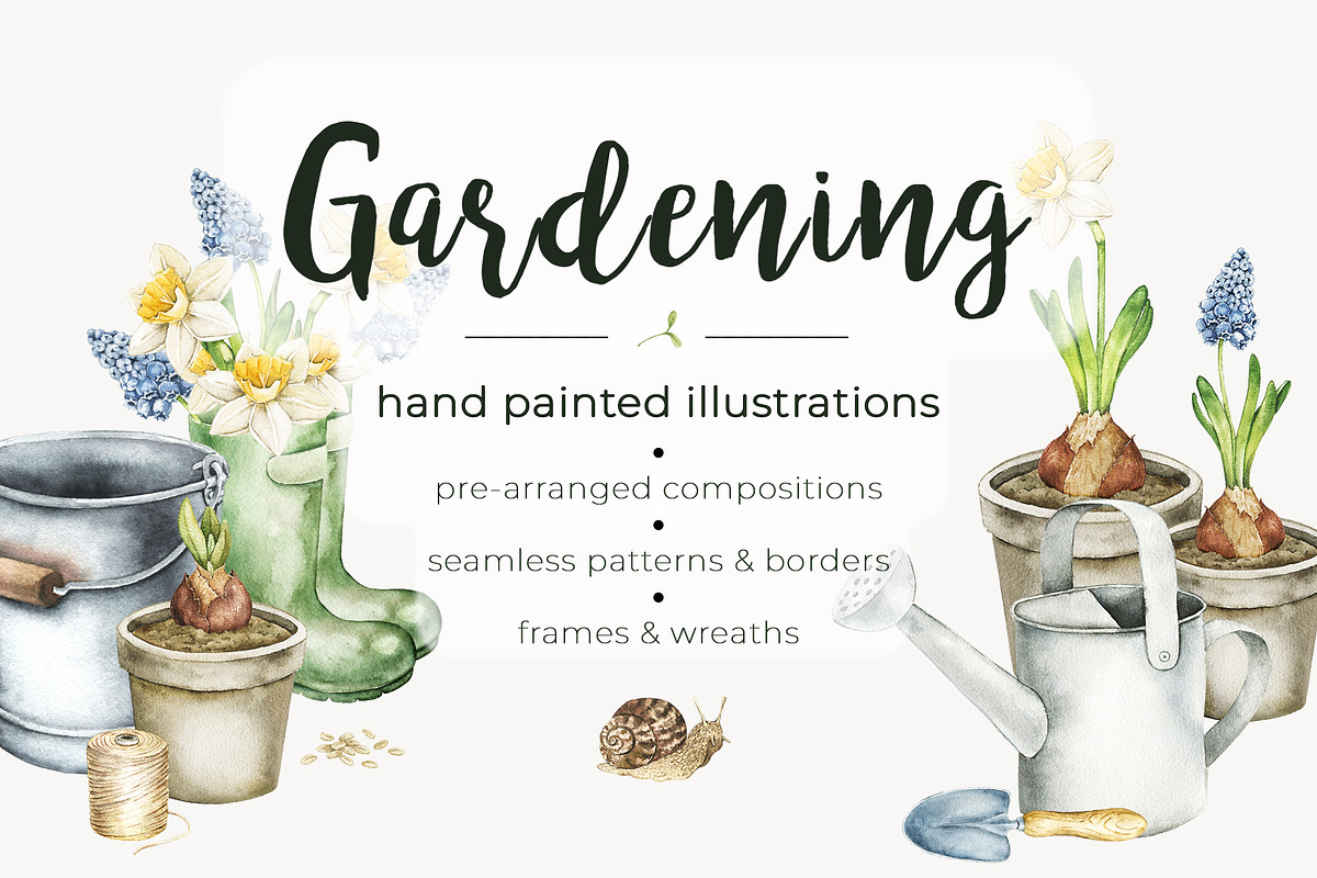 Gardening Watercolor Clip art, an Object Illustration by Eves_Aquadreams (Photo 1 of 13)
