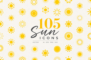 105 Sun Symbols, an Object Illustration by PixMarket