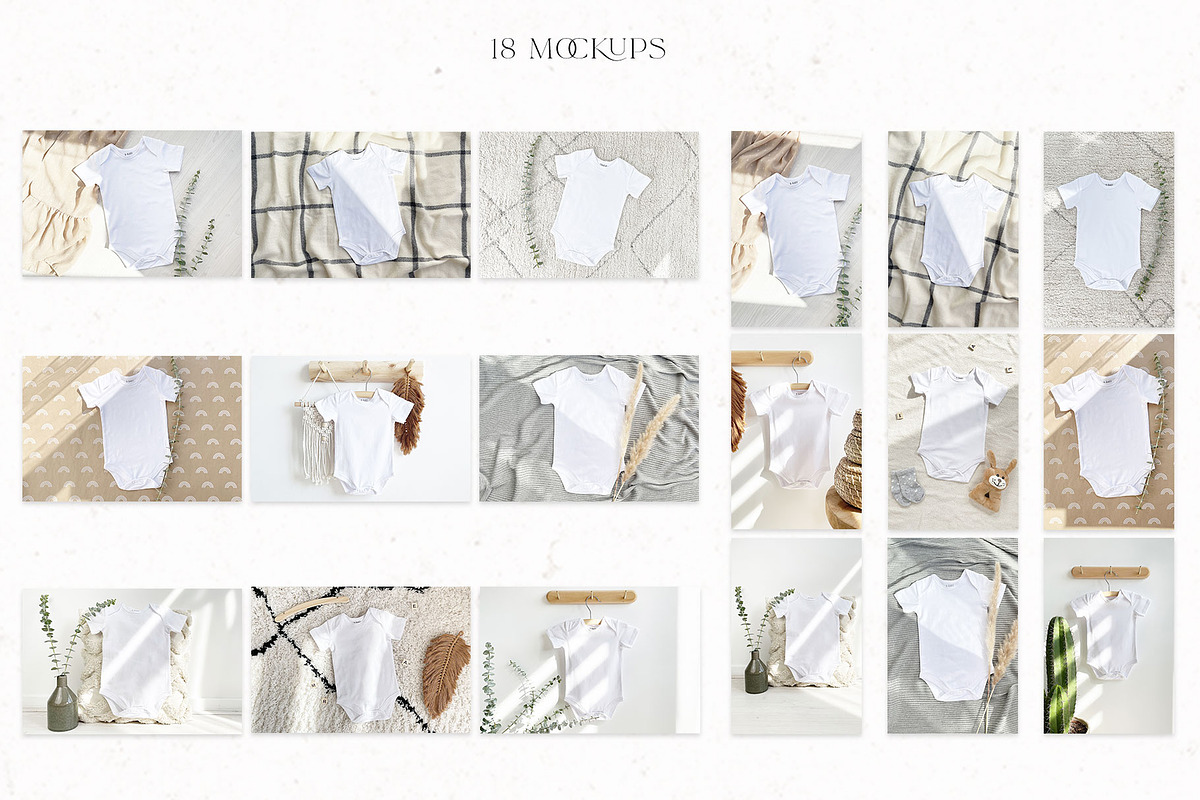 18 Onesie Mockups, a Household Mockup by Michèle Kae (Photo 3 of 7)