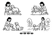 Woman taking care of her dog, a Person Illustration by Vectorlina (Thumbnail 3 of 3)
