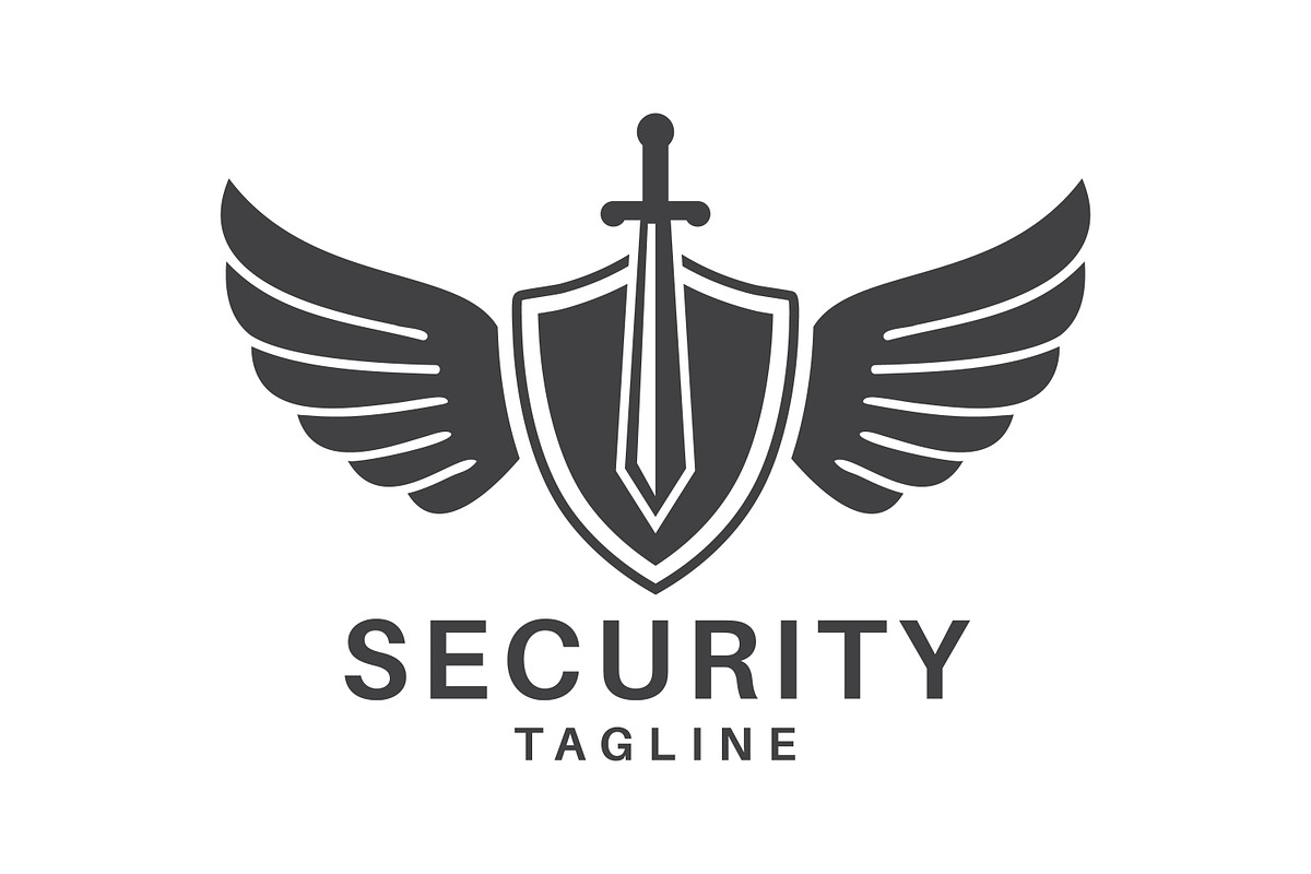 Shield, sword, and wings logo, a Branding & Logo Template by Saba Vector