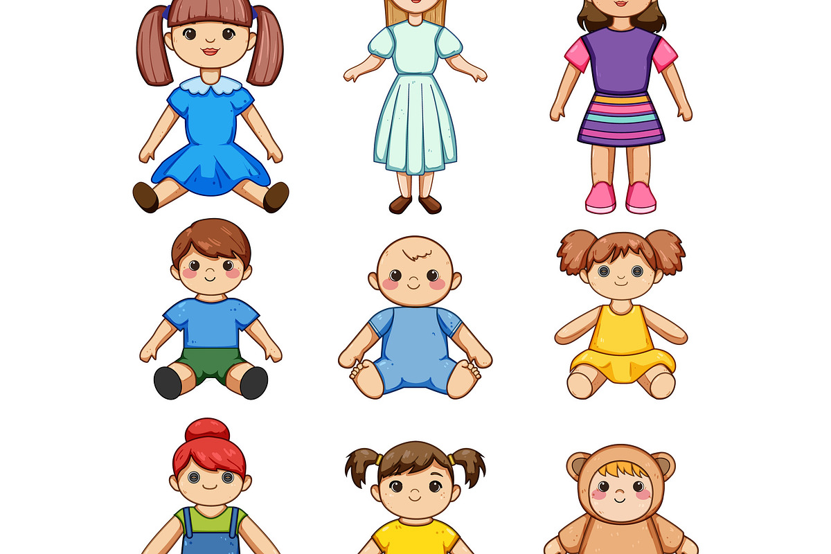 Collection of cute cartoon dolls and, an Object Graphic by pikepicture (Photo 2 of 3)