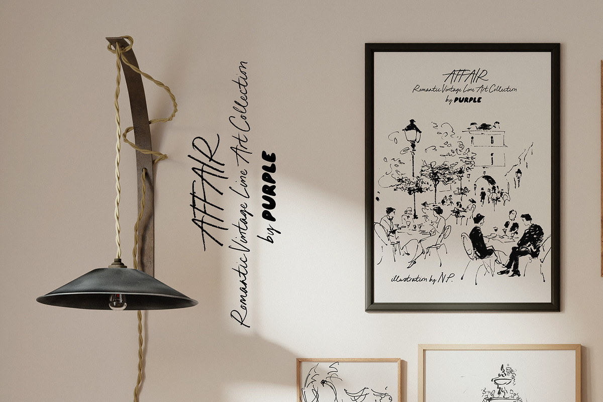 Affair: Romantic Vintage Line Art, a Decorative Illustration by Purple (Photo 12 of 13)
