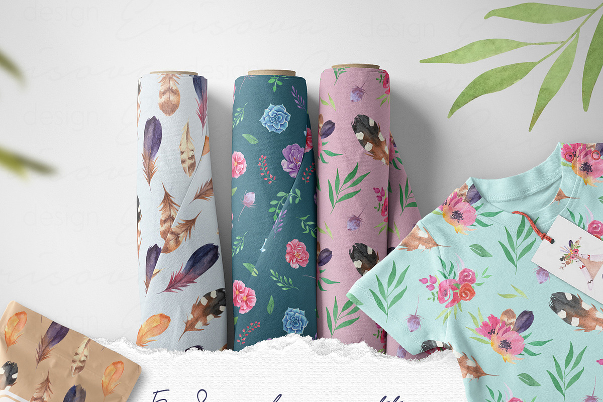 Bohemian Flowers & Feathers, a Work Illustration by SOVA (Photo 7 of 8)
